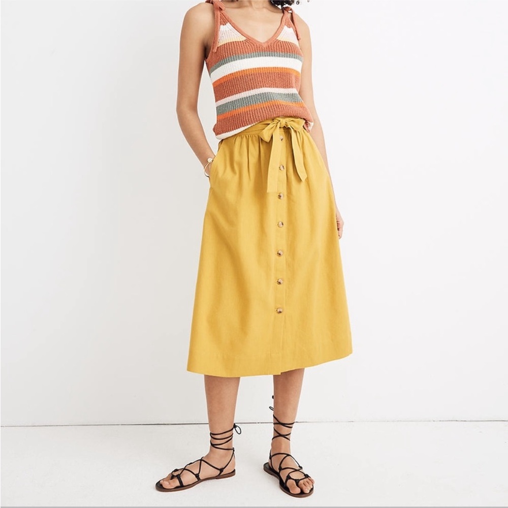 Madewell Paliside Midi Linen Skirt - Picture 2 of 12
